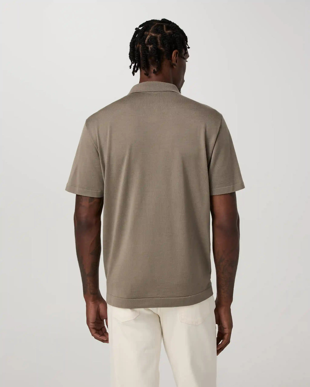 Short Sleeve Merino Wool Sweater Polo
