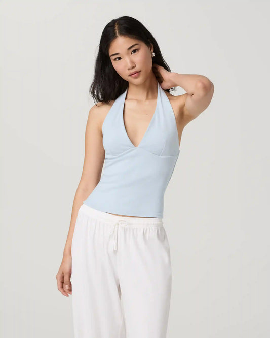 Everyday Cotton Stretch Plunge Halter