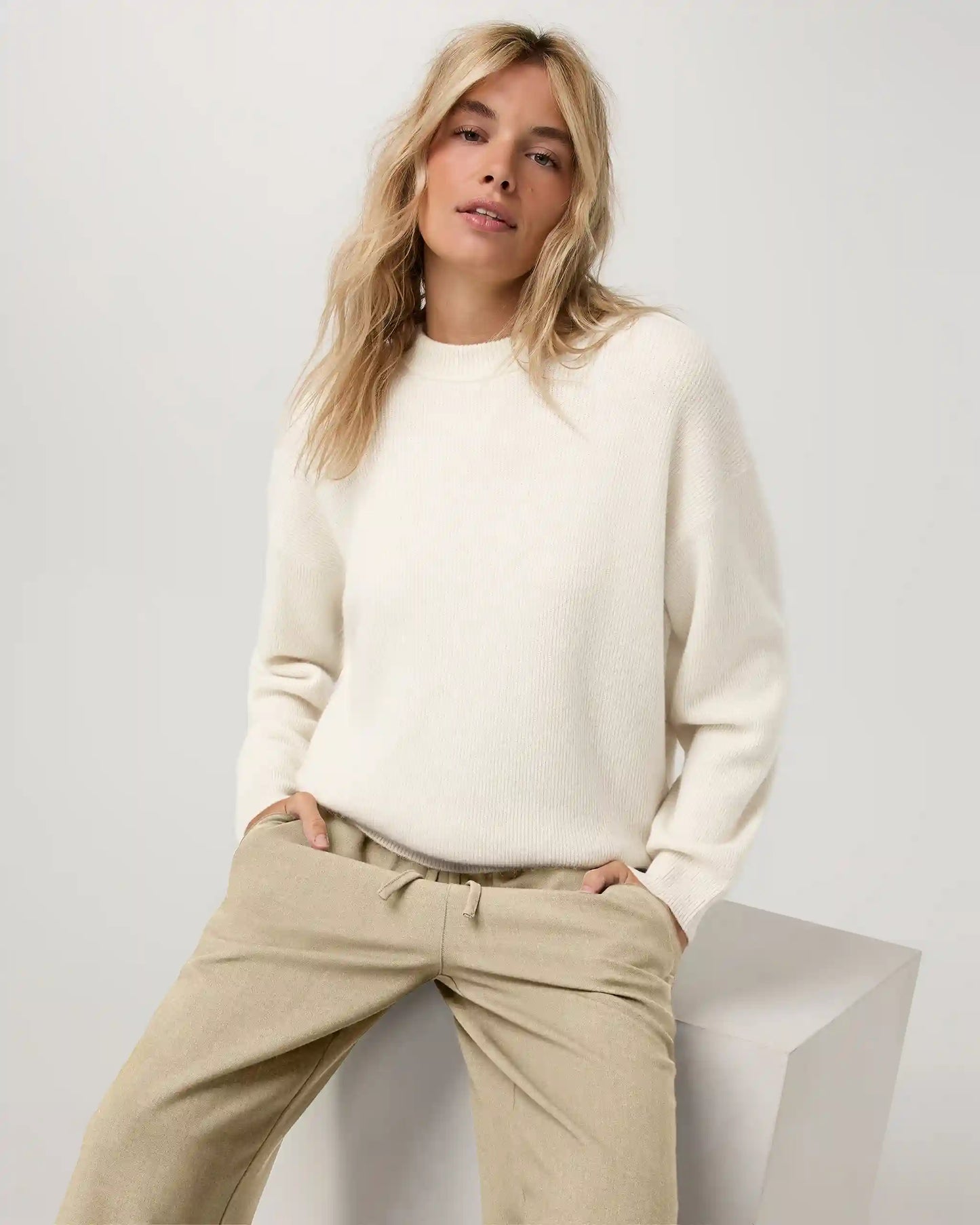 Émilie Cashmere Oversized Rib Crew
