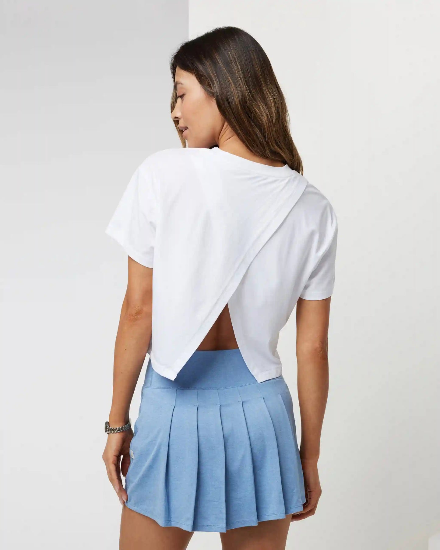 Short Sleeve Feather Cross Back