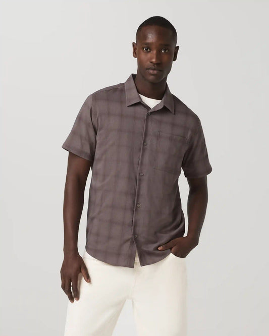 Short Sleeve Plaid Button Down Shirt