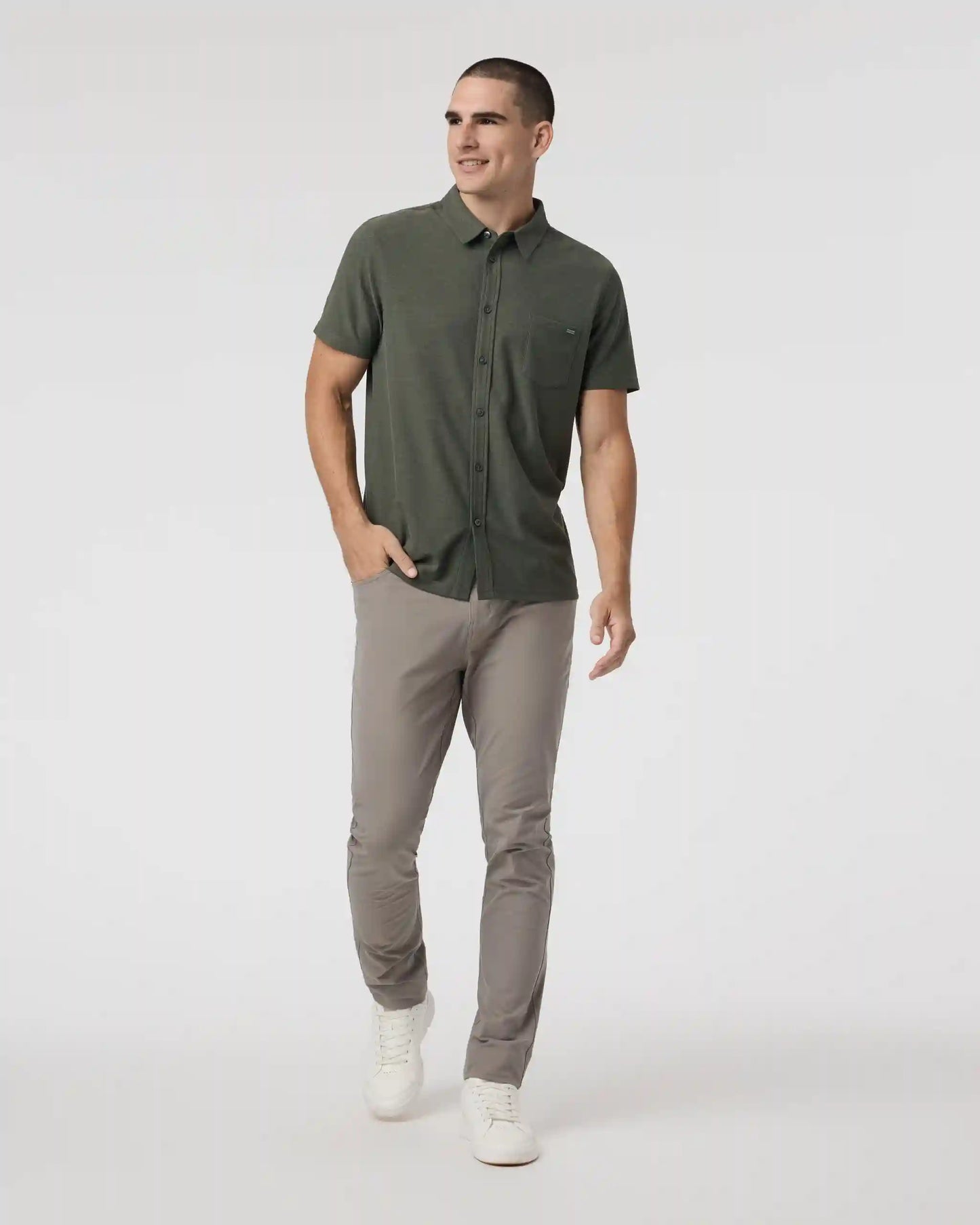 Short Sleeve Ace Button Down