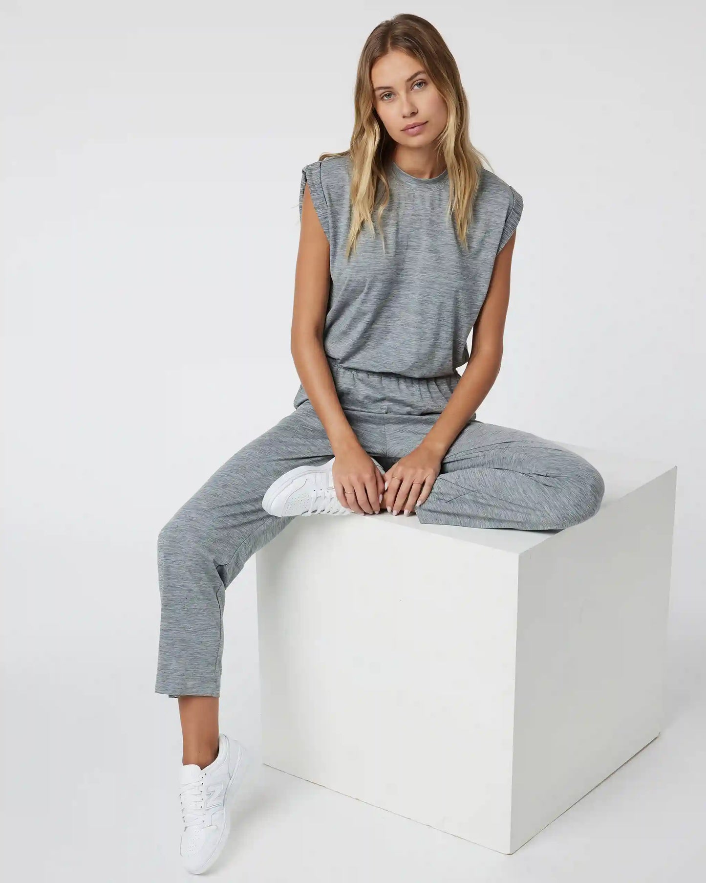Short Sleeve Lux Crew Jumpsuit