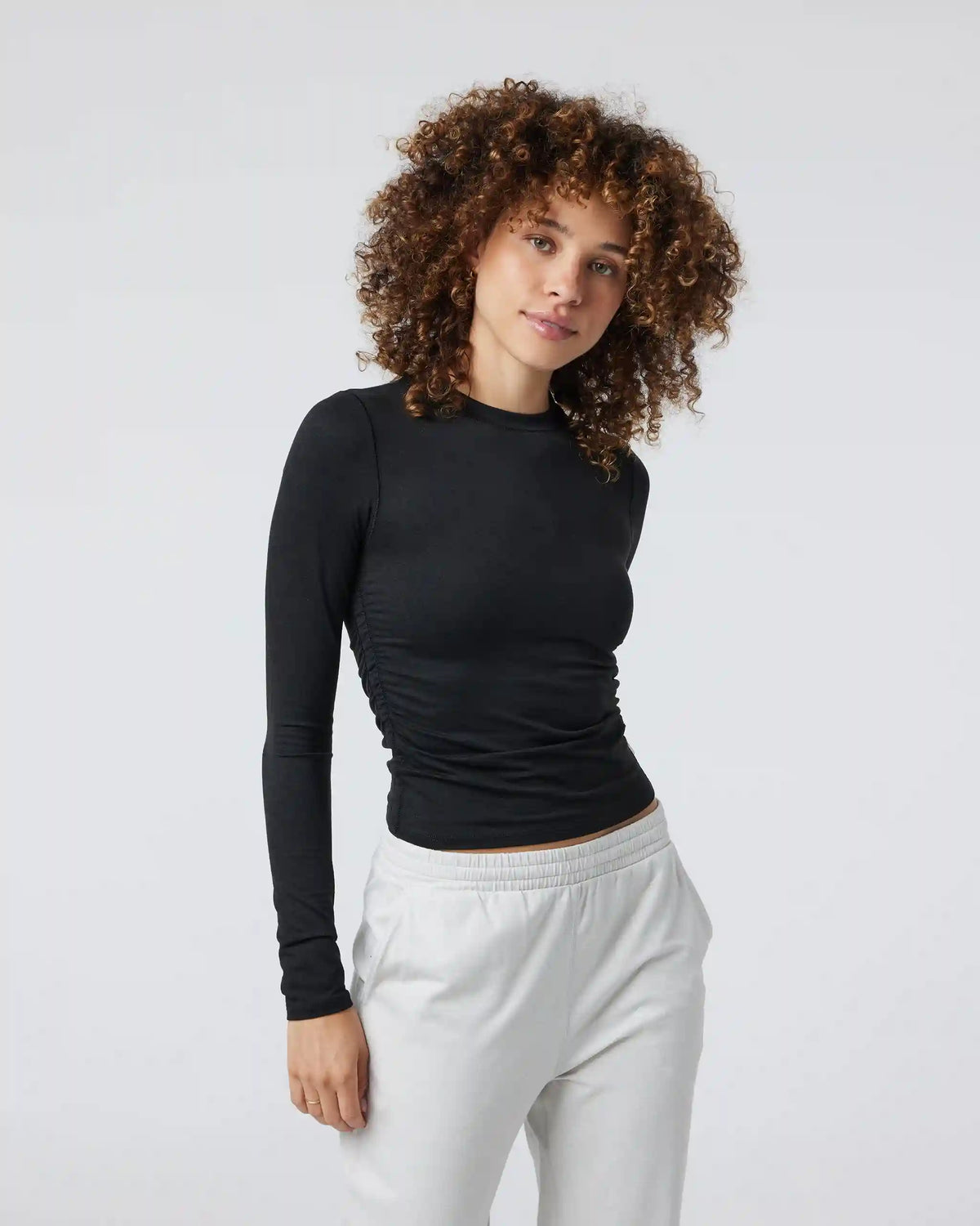 Long Sleeve Halo Ruched Tee