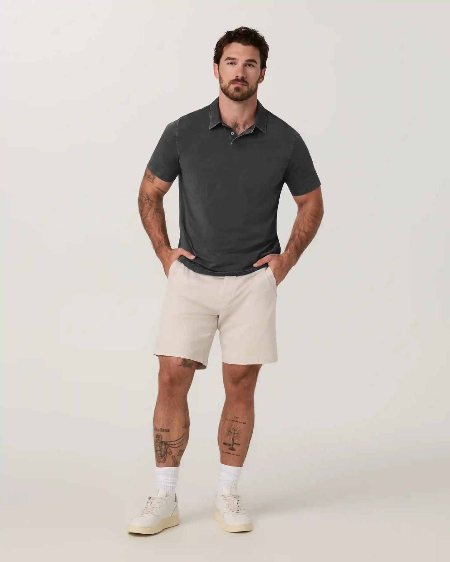 Short Sleeve Feather Polo