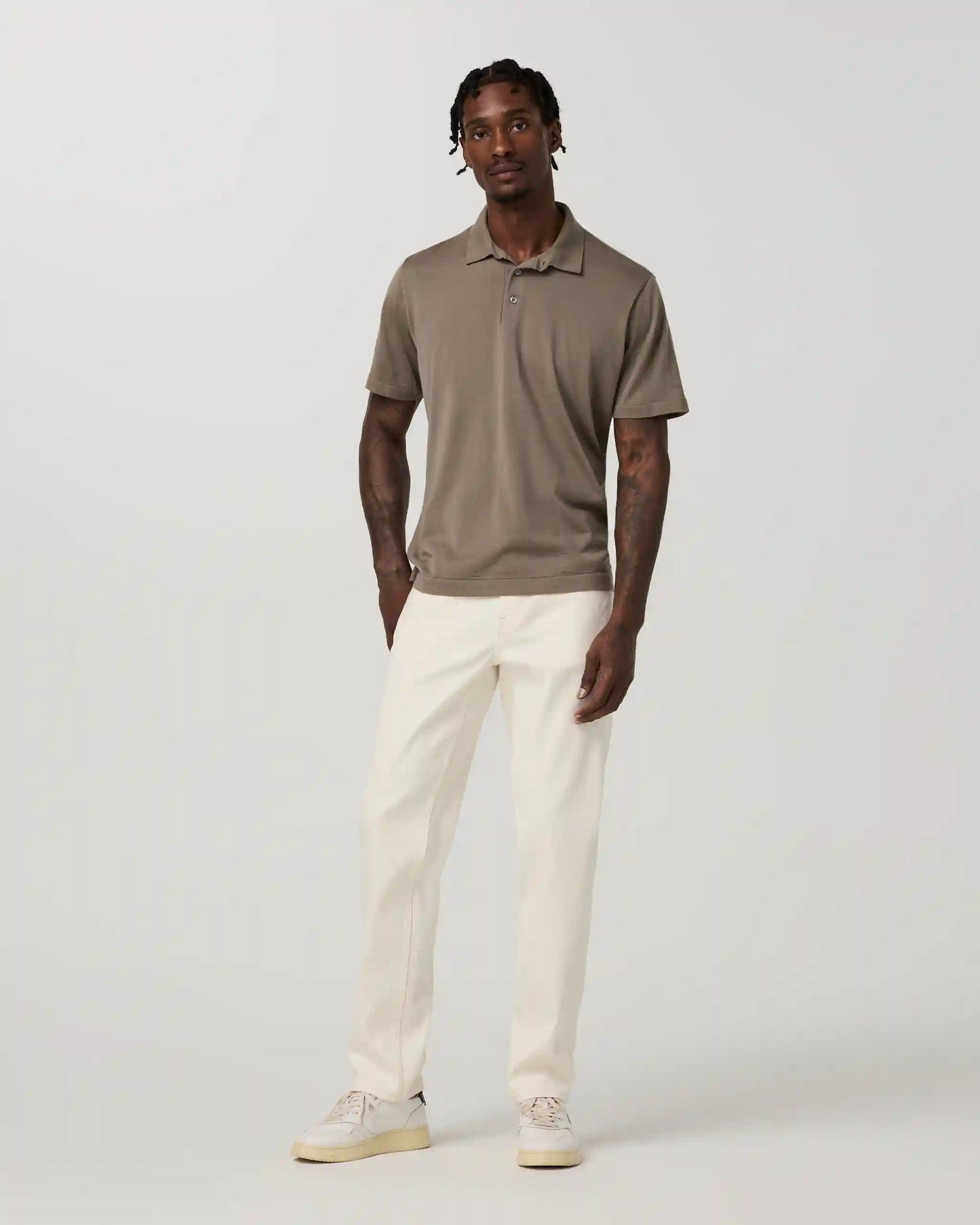 Short Sleeve Merino Wool Sweater Polo