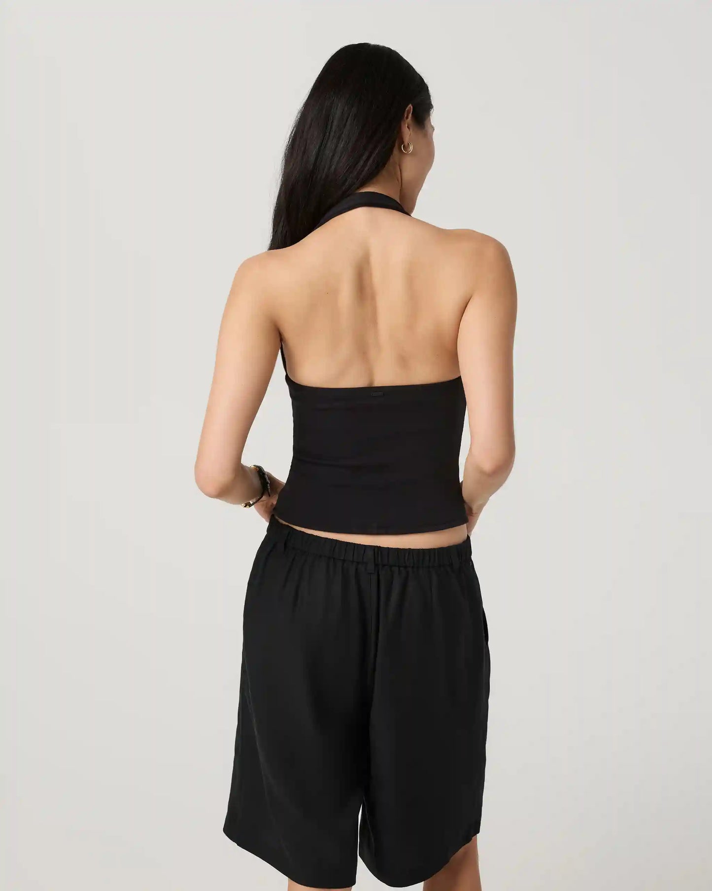 Everyday Cotton Stretch Plunge Halter