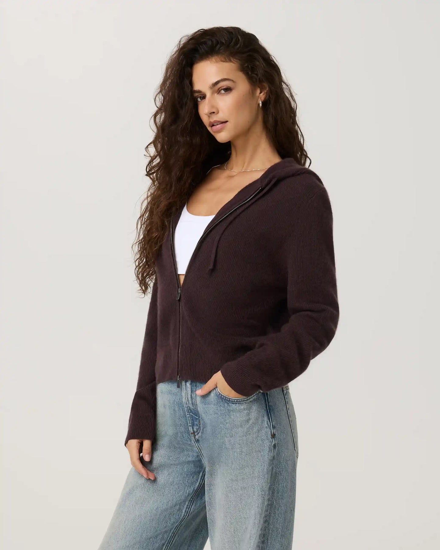 Émilie Cashmere Rib Double Zip